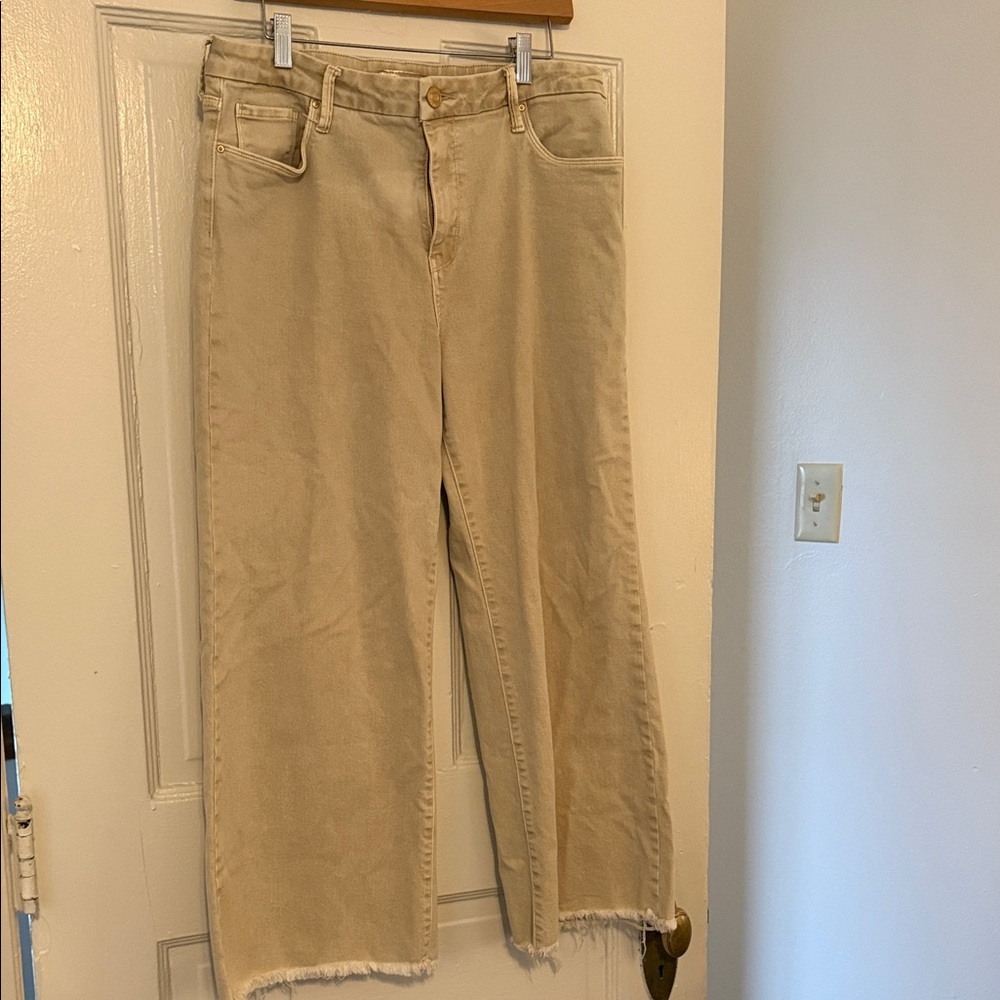 KUT from the Kloth Meg Fab Ab Wide Leg Tan Jeans size 12